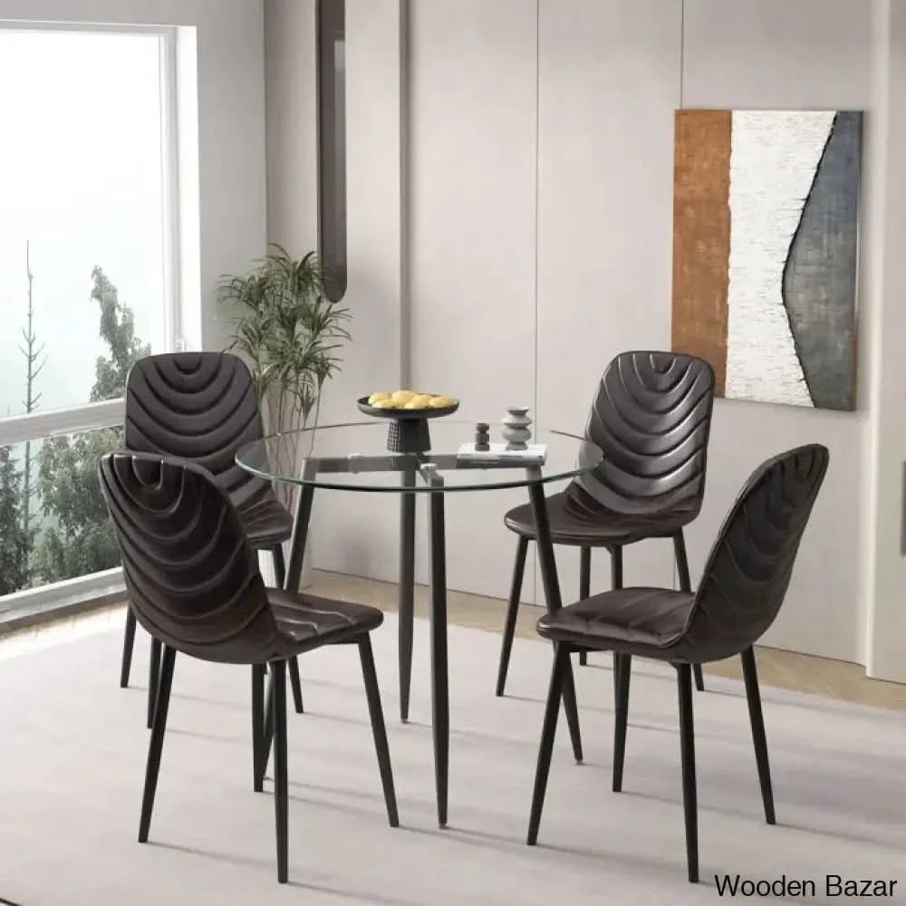 Aarush New 4 Seater Luxury Dining Table Set For Modern Living Brown