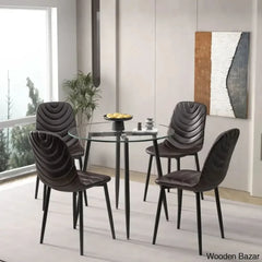 Aarush New 4 Seater Luxury Dining Table Set For Modern Living Brown