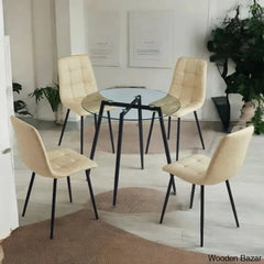 Aarush New 4 Seater Luxury Dining Table Set For Modern Living Cream