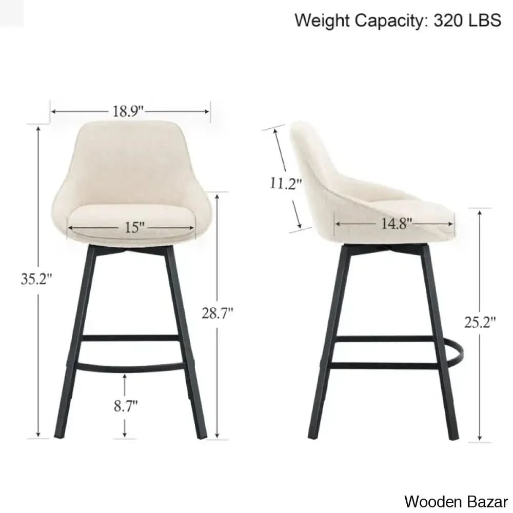 Absalomz Swivel 25.2āā Counter Stool - Wooden Bazar