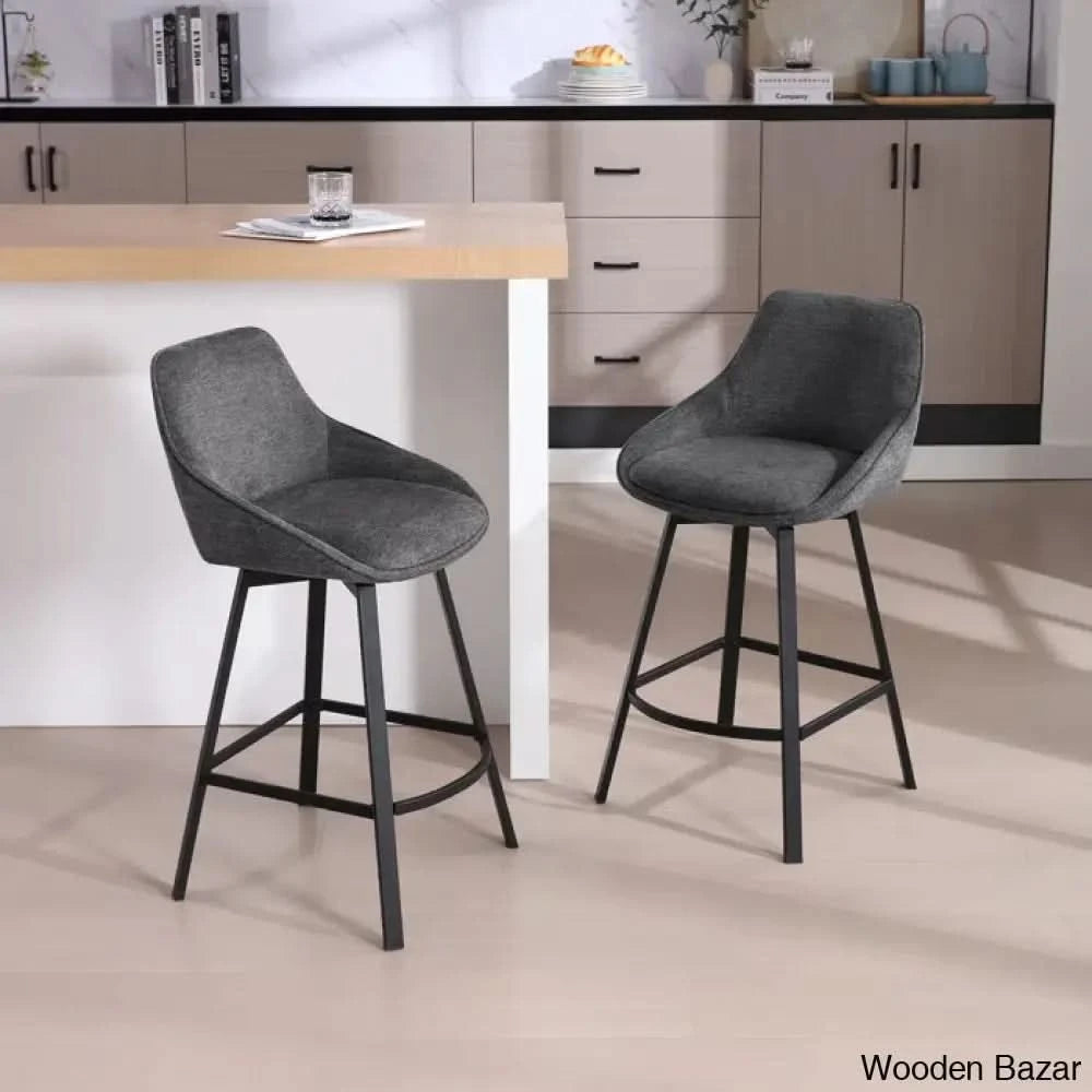 Absalomz Swivel 25.2āā Counter Stool - Wooden Bazar