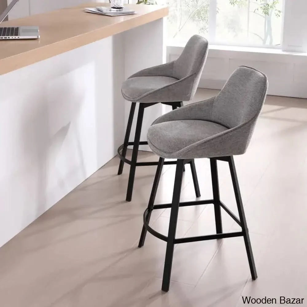 Absalomz Swivel 25.2āā Counter Stool - Wooden Bazar