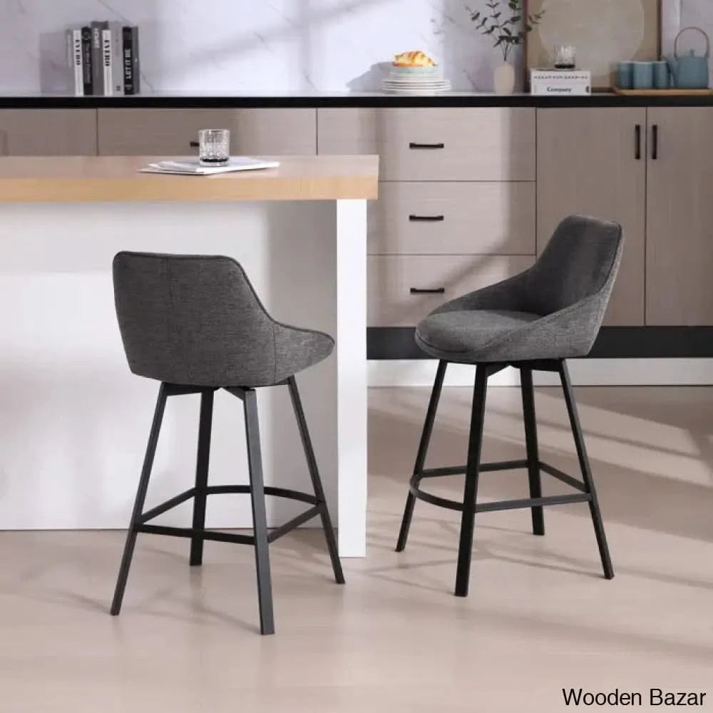 Absalomz Swivel 25.2āā Counter Stool - Wooden Bazar