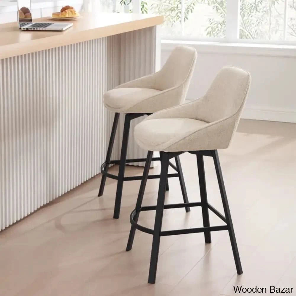 Absalomz Swivel 25.2āā Counter Stool - Wooden Bazar