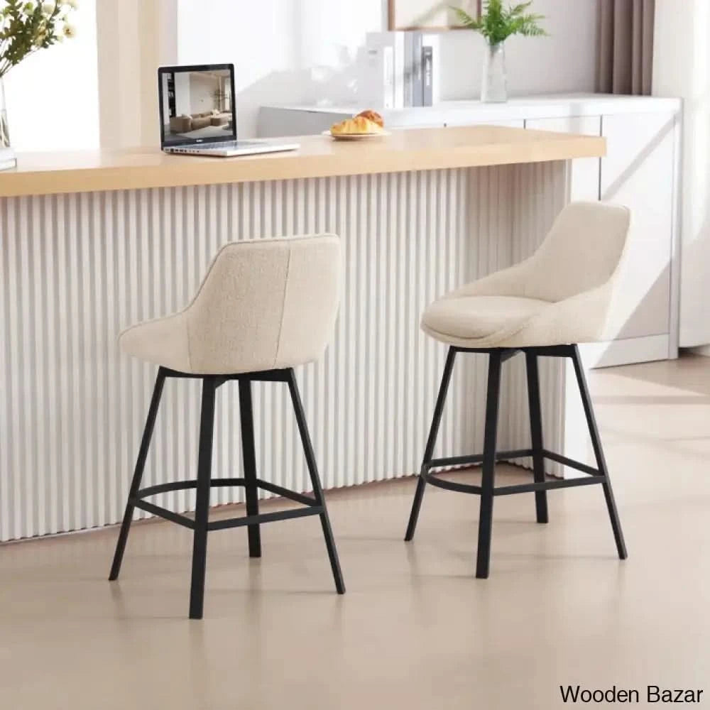 Absalomz Swivel 25.2āā Counter Stool - Wooden Bazar