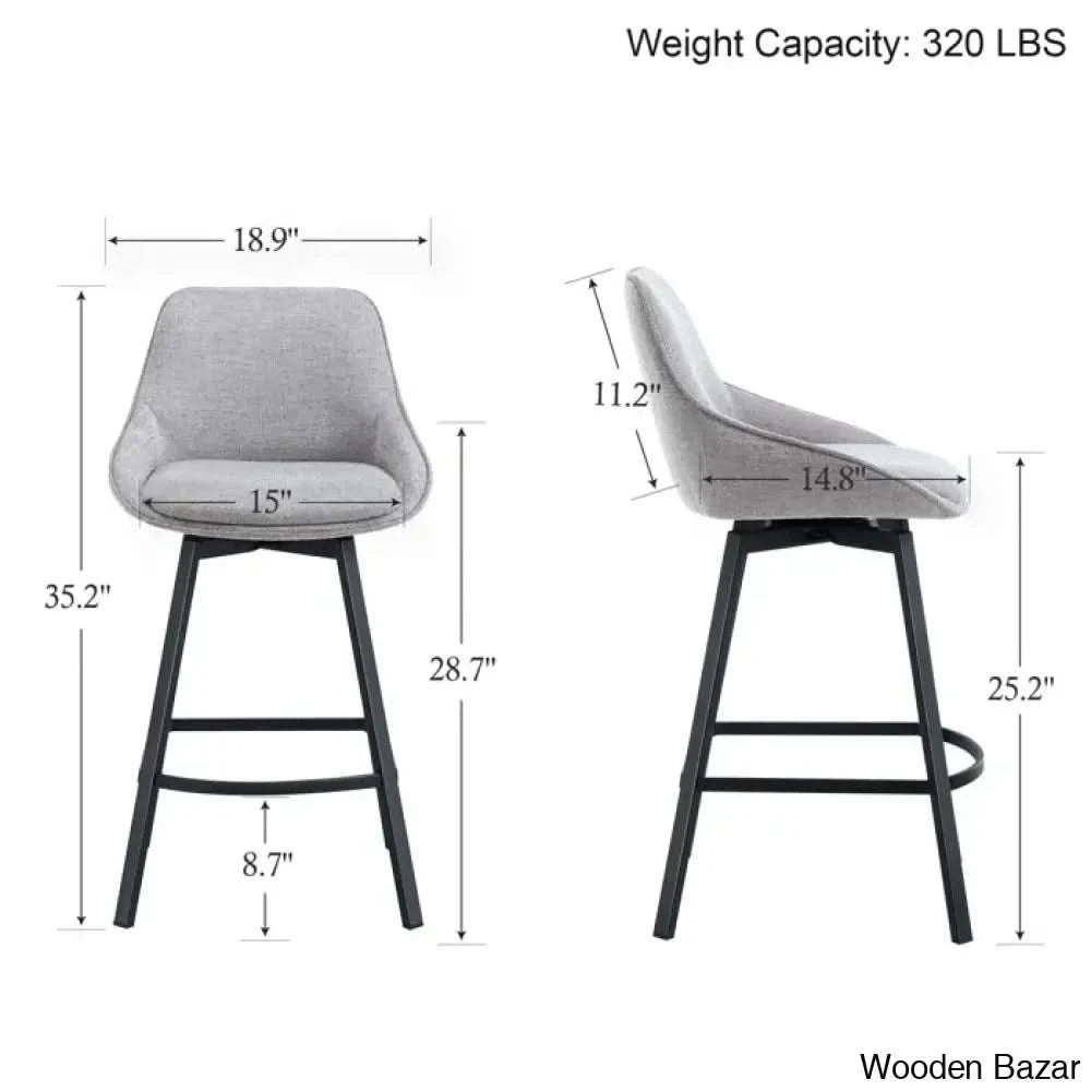 Absalomz Swivel 25.2āā Counter Stool - Wooden Bazar
