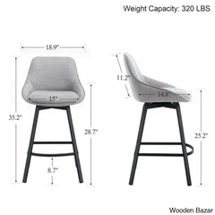 Absalomz Swivel 25.2āā Counter Stool - Wooden Bazar