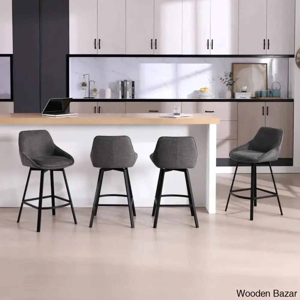 Absalomz Swivel 25.2āā Counter Stool - Wooden Bazar