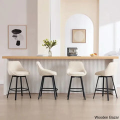 Absalomz Swivel 25.2āā Counter Stool - Wooden Bazar