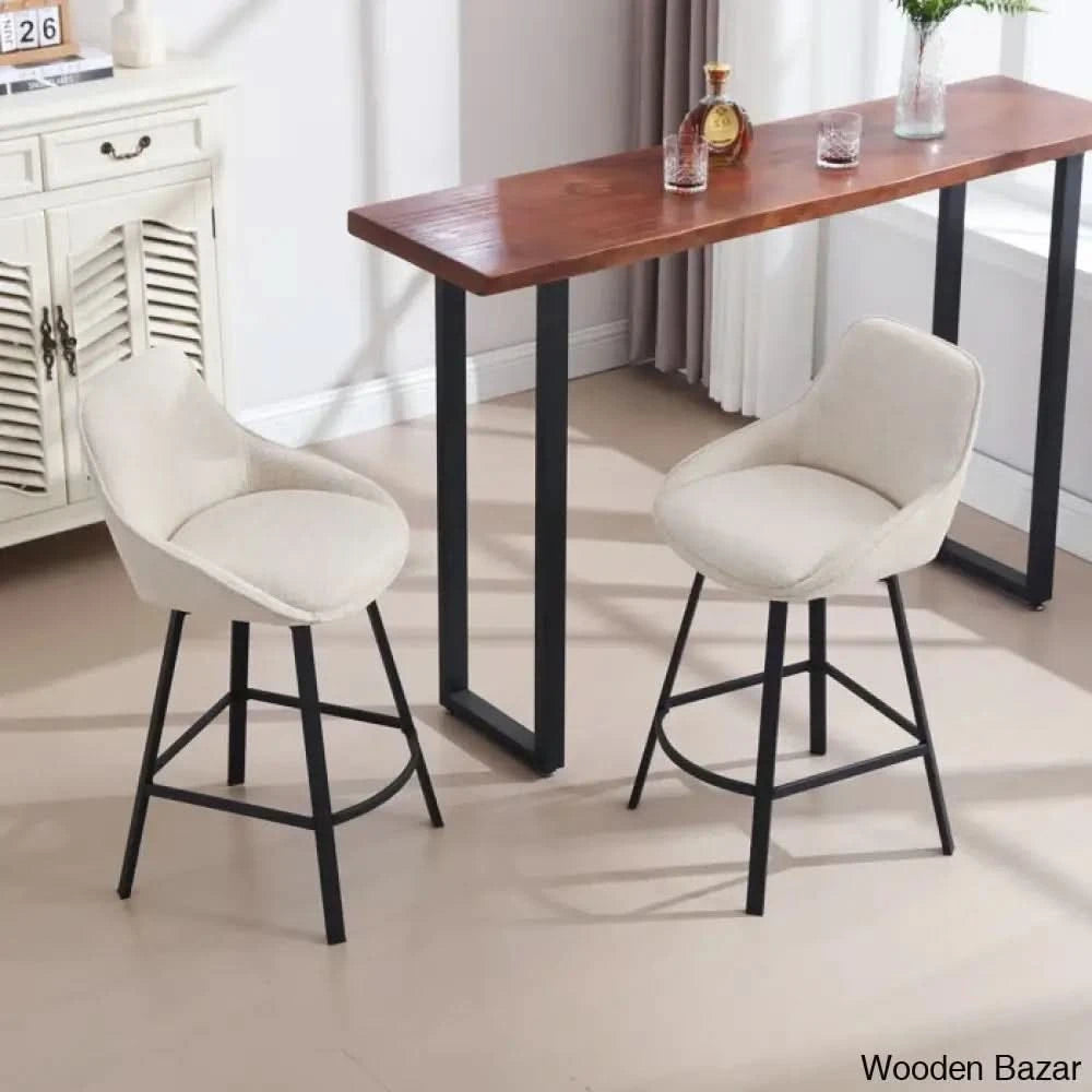 Absalomz Swivel 25.2āā Counter Stool - Wooden Bazar Beige / 1 Piece