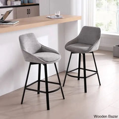 Absalomz Swivel 25.2āā Counter Stool - Wooden Bazar Gray / 2 Piece