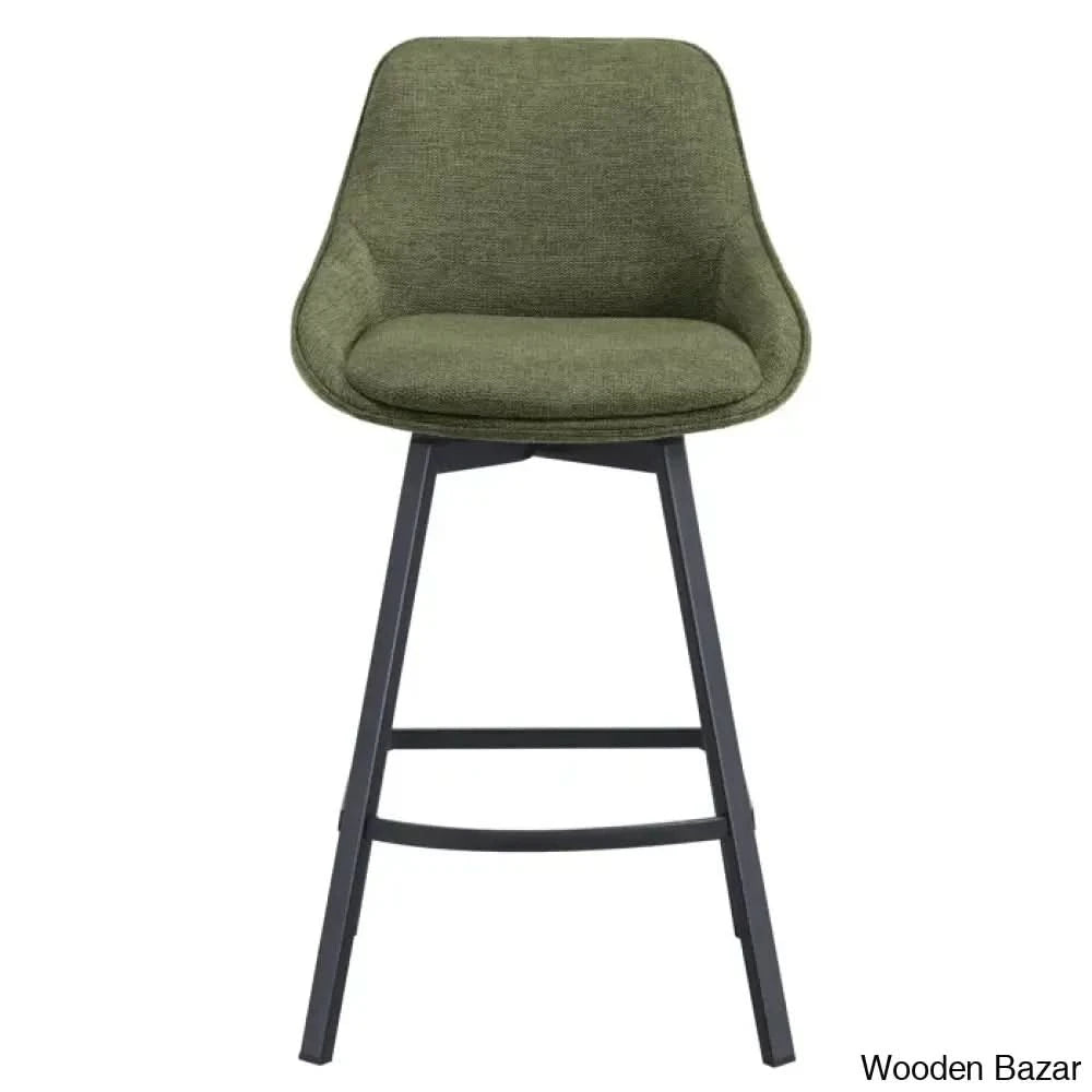 Absalomz Swivel 25.2āā Counter Stool - Wooden Bazar Green / 1 Piece