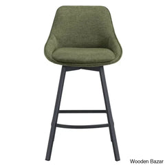 Absalomz Swivel 25.2āā Counter Stool - Wooden Bazar Green / 1 Piece