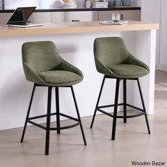 Absalomz Swivel 25.2āā Counter Stool - Wooden Bazar Green / 2 Piece