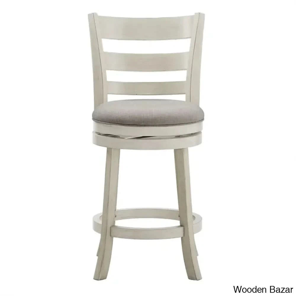 Adelynnc Swivel Upholstered Counter And Bar Stool Antique White / Beige Linen Bar (29.96āā Seat
