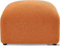 Ader Minimalist Convertible Modular Sectional Sofa In L-Shaped Orange / Ottoman