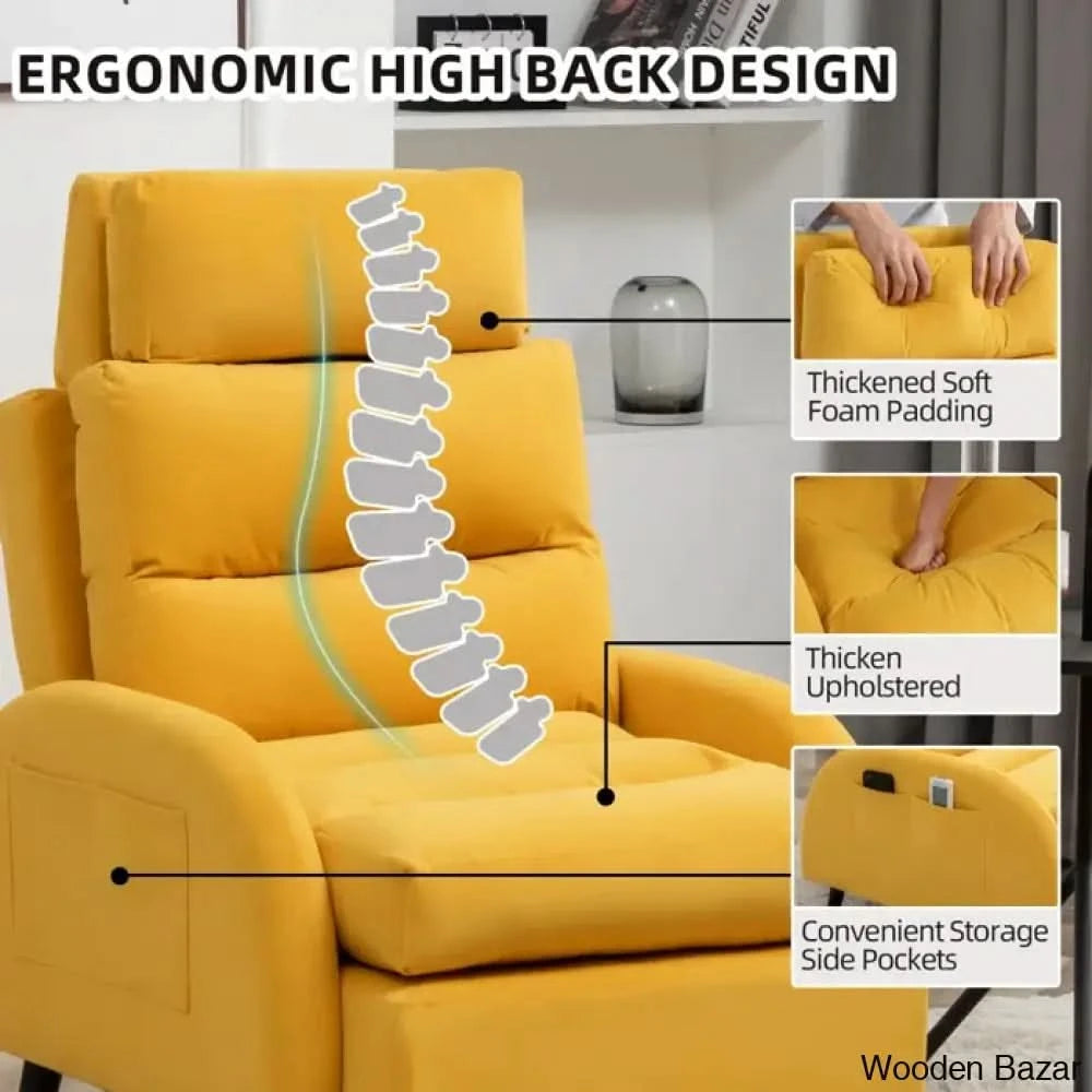 Adjustable Accent Lounge Recliner Chair With Storage Ottoman