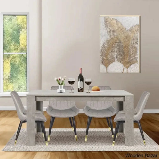 Adline Modern 4 Seater Dining Table Set - Wooden Bazar Walnut