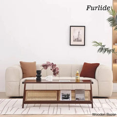 Ailsun Rattan Coffee And Center Table Bamboo Accent Bedside Tables Glass Nightstand Side