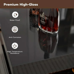 Ajhania High Glossy Coffee And Center Table With Acrylic Design Open Space 2 Storage Drawers