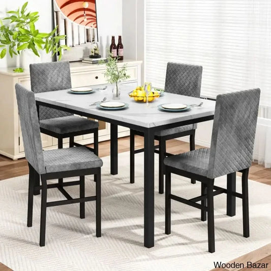 Akil 4 Seater Wooden Dining Table Set For Modern Homes - Bazar