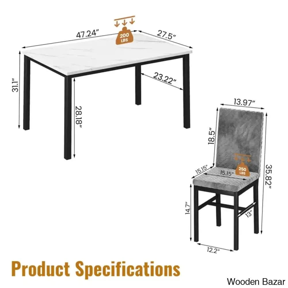 Akil 4 Seater Wooden Dining Table Set For Modern Homes - Bazar