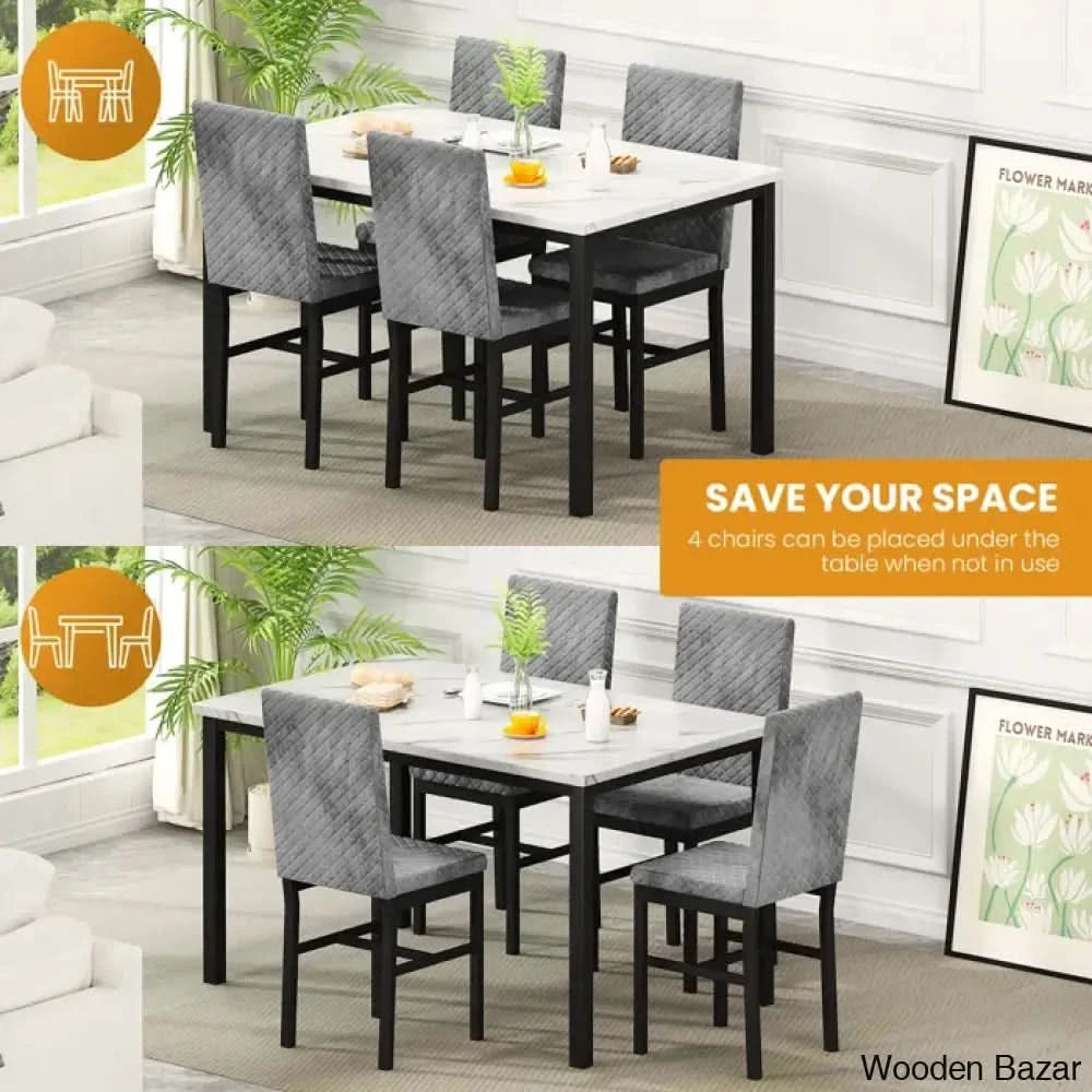 Akil 4 Seater Wooden Dining Table Set For Modern Homes - Bazar