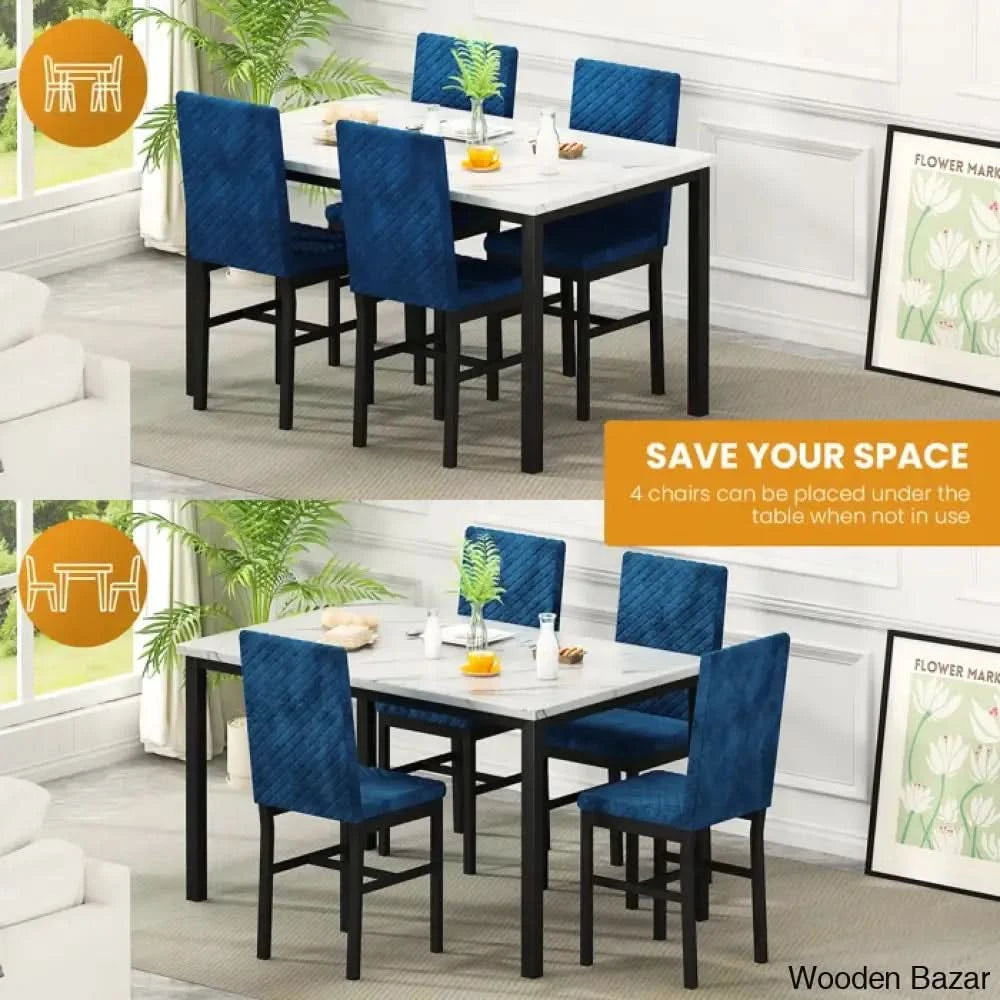 Akil 4 Seater Wooden Dining Table Set For Modern Homes - Bazar