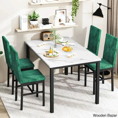 Akil 4 Seater Wooden Dining Table Set For Modern Homes - Bazar Green