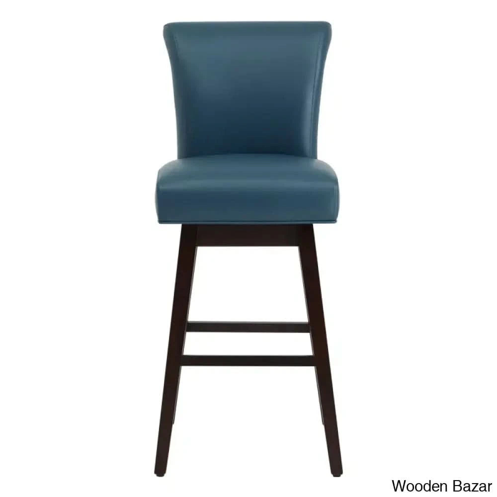 Alanyso Swivel Counter & Bar Stool (Set Of 2) - Wooden Bazar