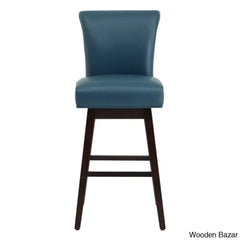 Alanyso Swivel Counter & Bar Stool (Set Of 2) - Wooden Bazar
