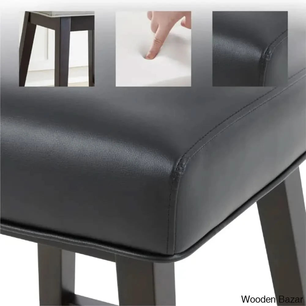 Alanyso Swivel Counter & Bar Stool (Set Of 2) - Wooden Bazar