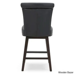 Alanyso Swivel Counter & Bar Stool (Set Of 2) - Wooden Bazar