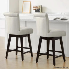 Alanyso Swivel Counter & Bar Stool (Set Of 2) - Wooden Bazar