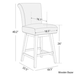 Alanyso Swivel Counter & Bar Stool (Set Of 2) - Wooden Bazar