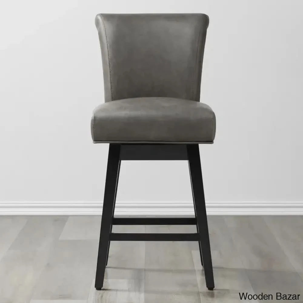 Alanyso Swivel Counter & Bar Stool (Set Of 2) - Wooden Bazar
