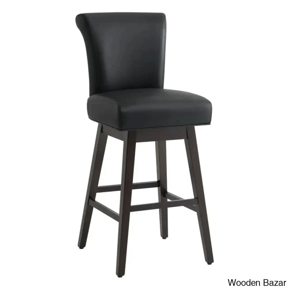 Alanyso Swivel Counter & Bar Stool (Set Of 2) - Wooden Bazar Black / (30āā Seat Height)