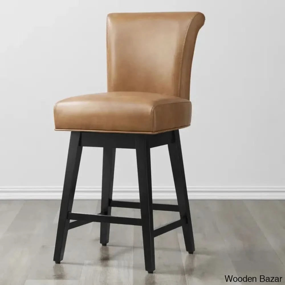 Alanyso Swivel Counter & Bar Stool (Set Of 2) - Wooden Bazar Camel / (26āā Seat Height)