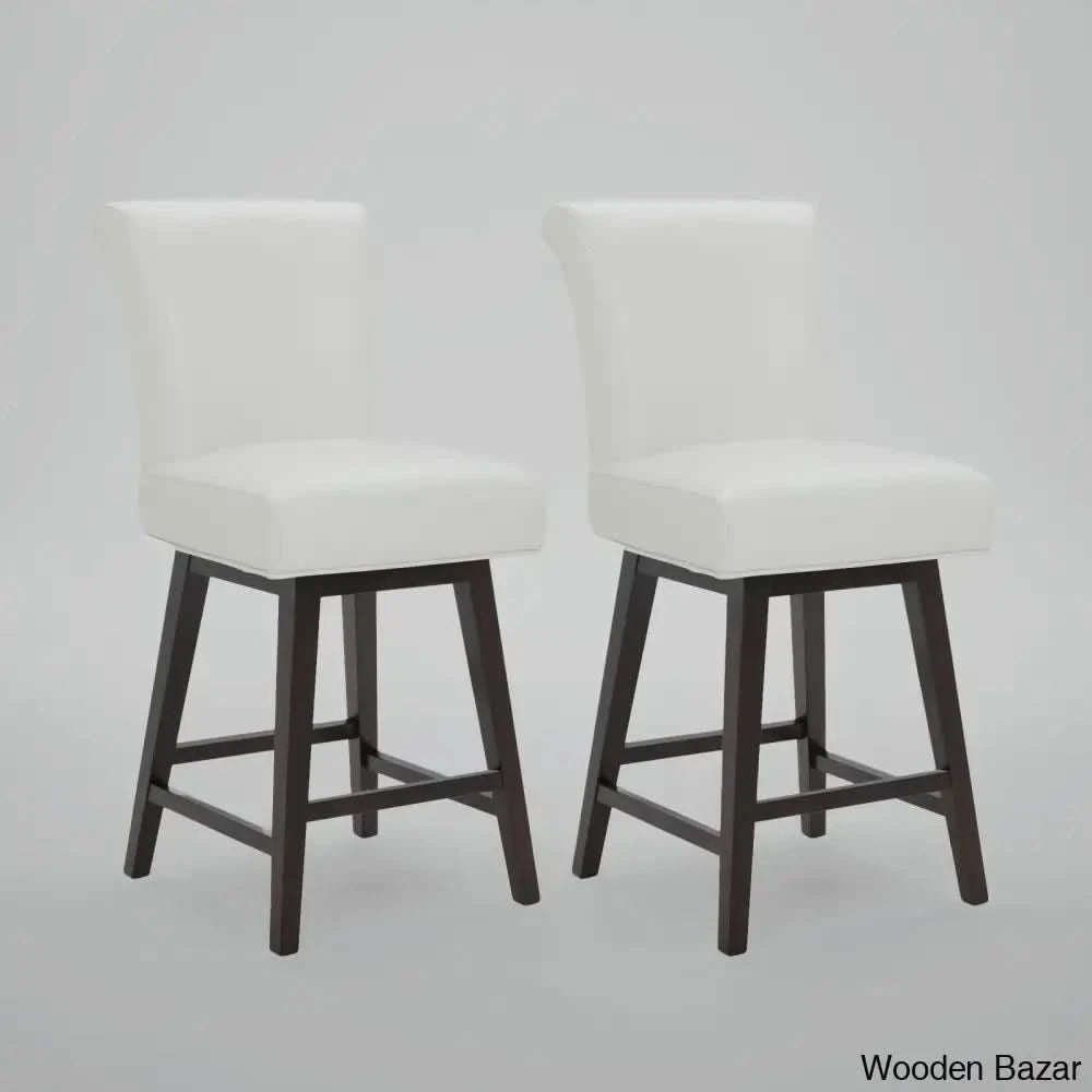 Alanyso Swivel Counter & Bar Stool (Set Of 2) - Wooden Bazar Light Gray / (26āā Seat Height)