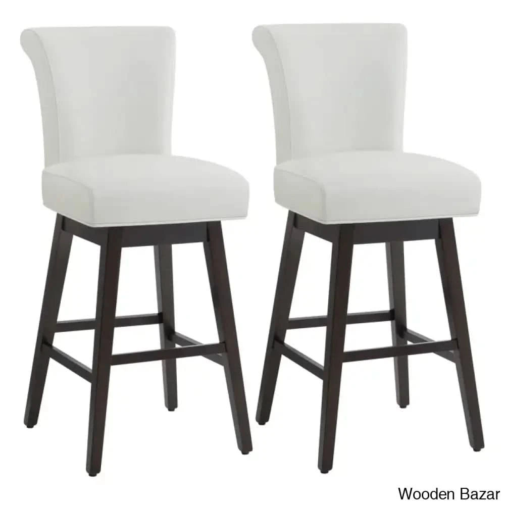 Alanyso Swivel Counter & Bar Stool (Set Of 2) - Wooden Bazar Light Gray / (30āā Seat Height)