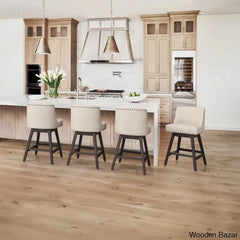 Albaughz Swivel Upholstered 26’’ Counter Stool With Solid Wood Frame (Set Of 4)