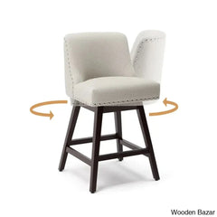 Albaughz Swivel Upholstered 26’’ Counter Stool With Solid Wood Frame (Set Of 4)