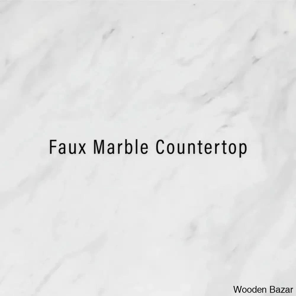 Alexander-Jay Marble Top Kitchen Trolley Cart Cabinet Kitchen Island With Storage