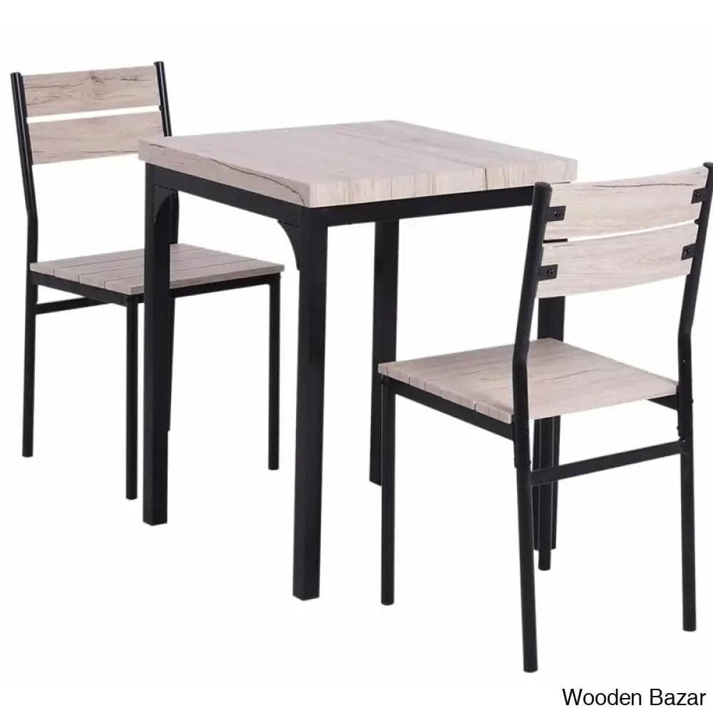 Alexander New 2 Seater Dining Table Set (3- Piece) - Wooden Bazar