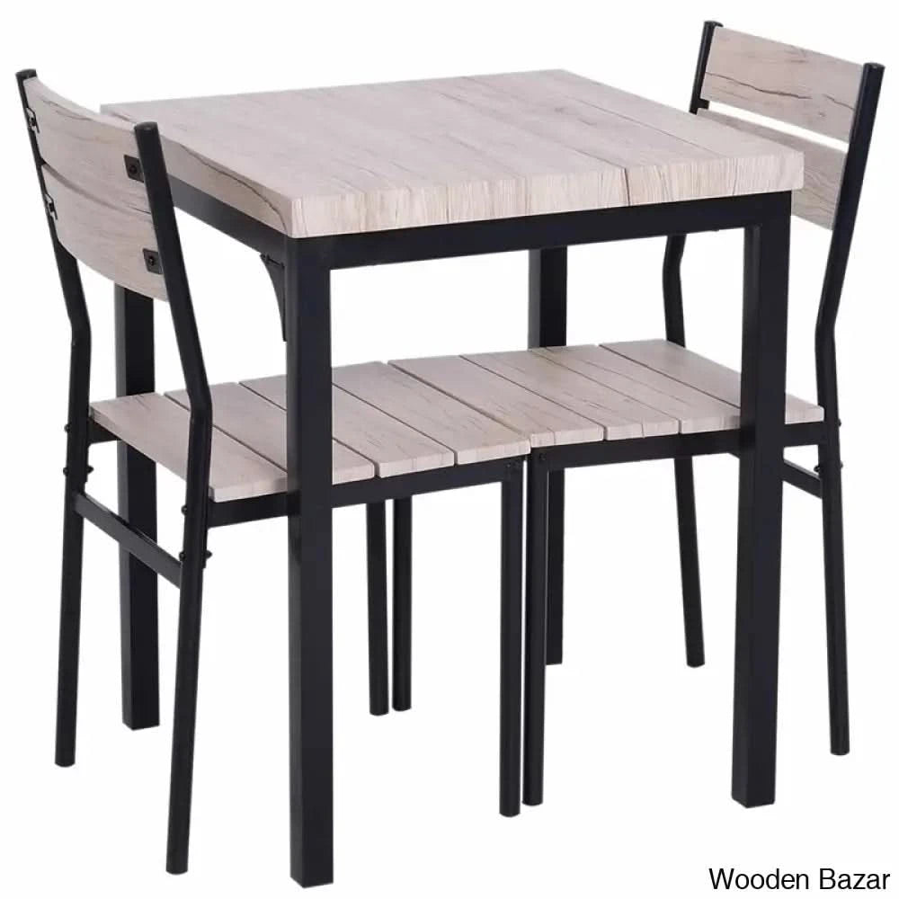 Alexander New 2 Seater Dining Table Set (3- Piece) - Wooden Bazar