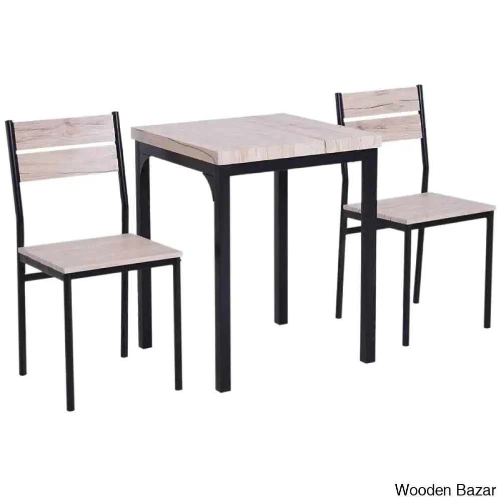 Alexander New 2 Seater Dining Table Set (3- Piece) - Wooden Bazar