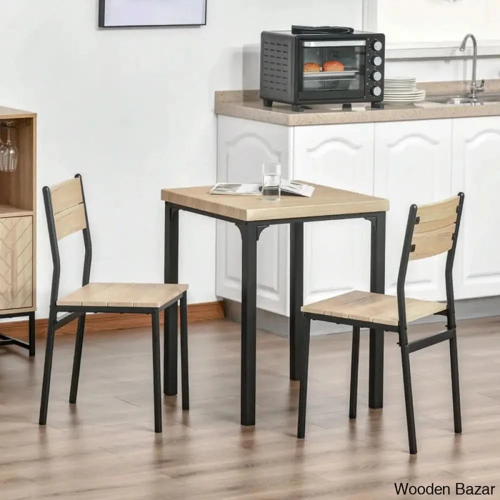 Alexander New 2 Seater Dining Table Set (3- Piece) - Wooden Bazar