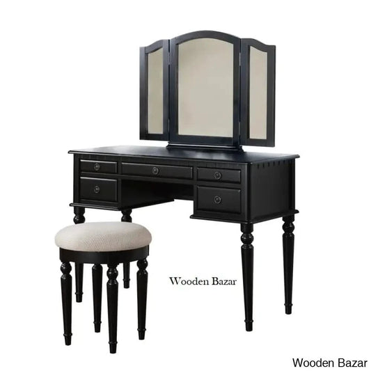 Alexyia Vanity Dressing Table With Mirror And Stool