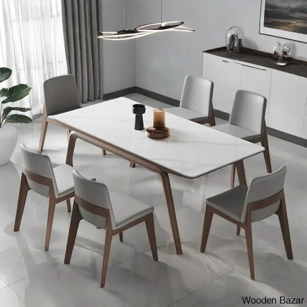 Alivia Luxury 6 Seater Dining Table Set - Wooden Bazar 29.5āā H X 35.4āā W 70.9āā L