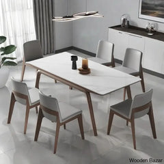 Alivia Luxury 6 Seater Dining Table Set - Wooden Bazar 29.5āā H X 35.4āā W 70.9āā L